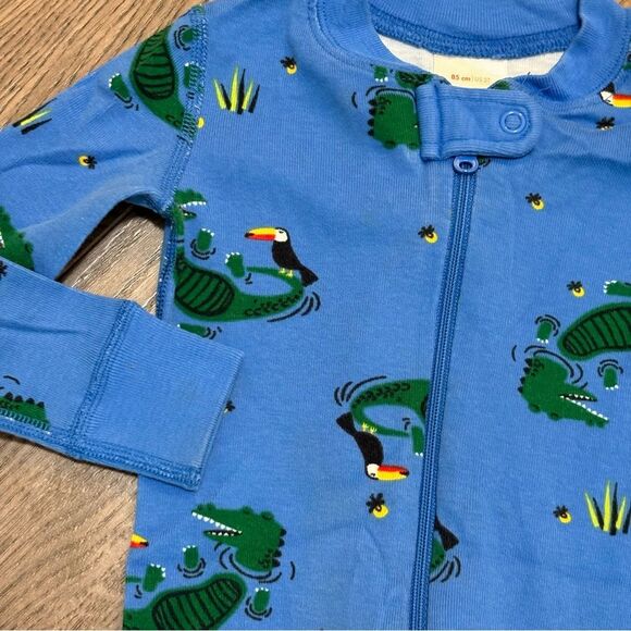 Hanna Andersson Blue Crocodile Kids 2T One Piece Full Zip Blue Green. - Picture 3 of 7